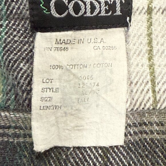 VTG Codet Heavy Flannel Plaid Shirt Cabincore Western Outdoor Grunge Mens 2XLT? - Picture 7 of 12